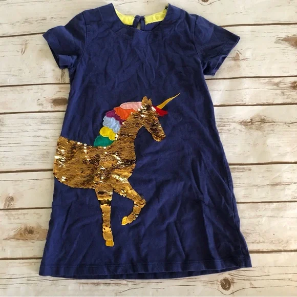 sequin dress unicorn Sequin Unicorn Dress for Girls, 1-10Y with Headband Birthday Dance Party Dresses,